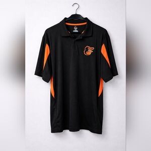 Baltimore Orioles Majestic Black and Orange Polo Shirt